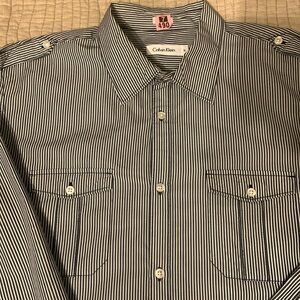 Calvin Klein pinstripe casual button down shirt